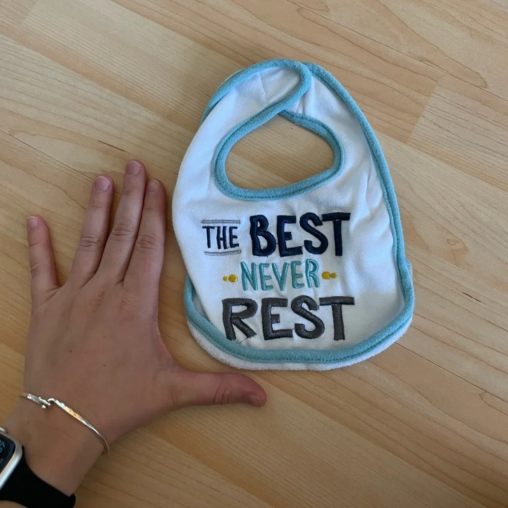 The best never rest embroidered bib